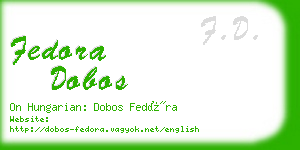 fedora dobos business card